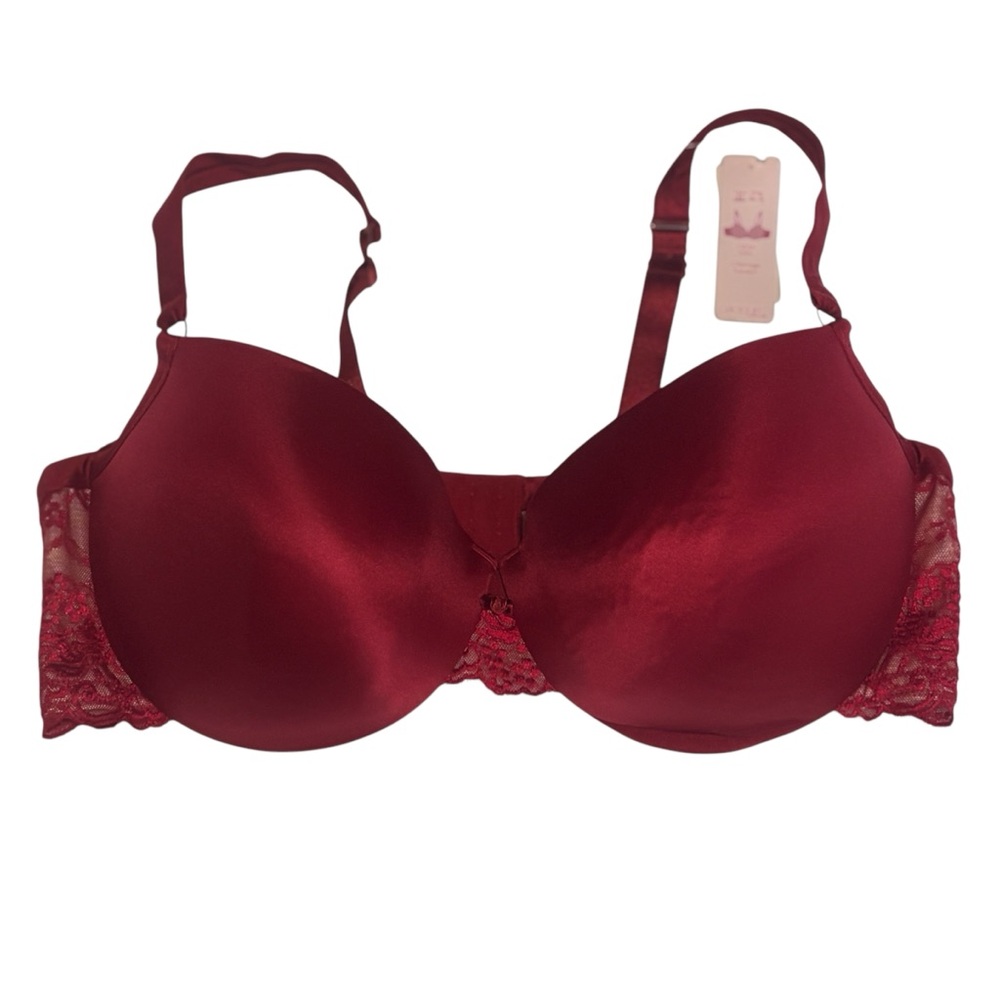 Cacique Red Demi Satin Cleavage‎ Solution Bra - 44DD